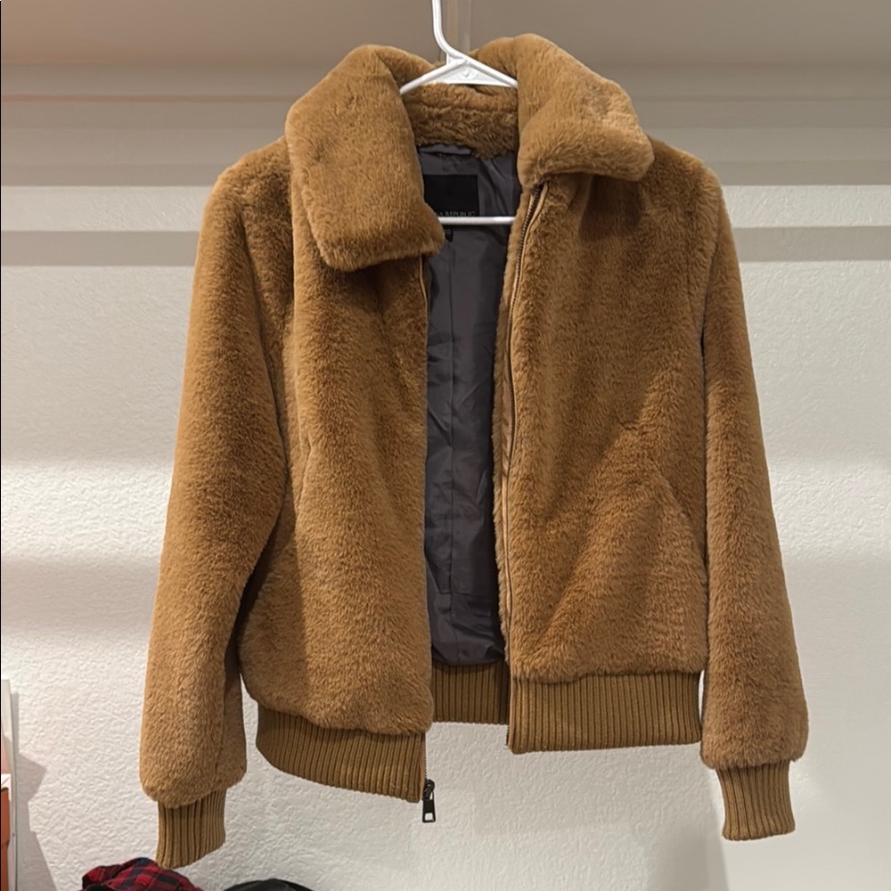 Banana Republic Tan Faux Fur Jacket